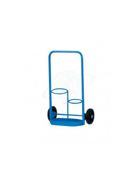 Carrello portabombole lt.2  - 2 ruote gommate Ø cm 15 - Ossigeno/ GPL  - cm 51x67h