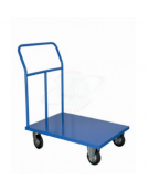 Carrello con pianale in lamiera 15/10, 4 ruote girevoli in gomma piena Ø cm 12,5 -  cm 50x80