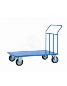 Carrello con pianale in lamiera 20/10, 4 ruote girevoli gomma piena Ø cm 20 - cm 80x120