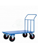 Carrello pianale in lamiera 20/10 - 4 ruote girevoli pneumatiche Ø cm 26 - cm 80x120