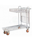 Carrello con pianetta cromato con cesto ribaltabile 4 ruote girevoli Ø cm 12,5 - cm 108,1x95,1x57,8h