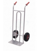 Carrello portacasse in acciaio inox AISI 304 - 2 ruote pneumatiche cerchio nylon Ø cm 26 - cm 49x110