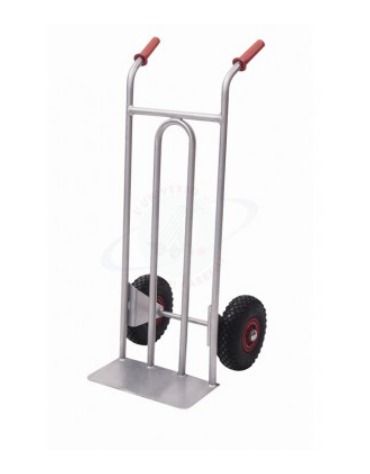 Carrello portacasse in acciaio inox AISI 304 - 2 ruote pneumatiche cerchio nylon Ø cm 26 - cm 49x110