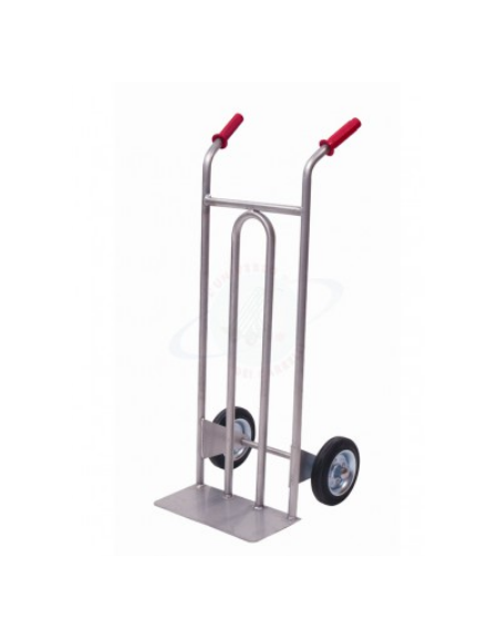 Carrello portacasse in acciaio inox AISI 304 - 2 ruote gomma piena Ø cm 20 - cm 49x110