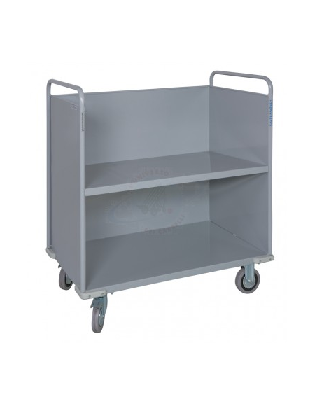 Carrello porta faldoni/fascicoli a 2 piani - 4 ruote gomma Ø cm 12,5 (2 girevoli con freno - 2 fisse) - cm 42x85x105h