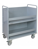 Carrello porta faldoni/fascicoli a 2 piani - 4 ruote gomma Ø cm 12,5 (2 girevoli con freno - 2 fisse) - cm 42x85x105h