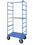 Carrello maxi a ripiani - 4 ruote (2 fisse 2 girevoli) gomma piena Ø cm 20 - cm 80x120x180h