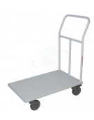 Carrello con pianale office grande - 4 ruote girevoli in gomma - Ø cm 12,5 - cm 60x90