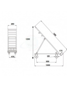 Espositore ortofrutta grande verniciato - 4 ruote (2 fisse - 2 girevoli con freno) nylon bianco Ø cm 10 - cm 158x51x137h