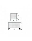 Carrello con pianale - 4 sponde in rete zincata - 4 ruote(2 fisse-2 girevoli) pneumatiche Ø cm 26 - cm 75x115x60,5h