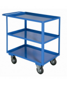 Carrello portatutto a 3 vasche, lamiera 15/10, 4 ruote (2 fisse - 2 girevoli) con freno gomma piena Ø cm 12,5 - cm 50x80x88h