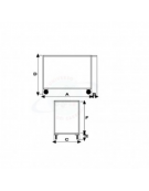 Carrello portatutto a 2 piani, lamiera 20/10 alta portata 4 ruote ( 2 fisse - 2 girevoli) gomma piena Ø cm 14 - cm 60x90x87h