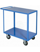 Carrello portatutto a 2 piani, lamiera 15/10, 4 ruote ( 2 fisse - 2 girevoli ) gomma piena Ø cm 12,5 - cm 50x80x85h