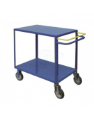 Carrello portatutto con freno normalmente attivo 4 ruote (2 fisse - 2 girevoli) gomma piena Ø cm 12,5 - cm 50x80x83h