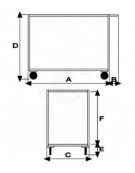 Carrello portatutto a 2 vasche, lamiera 15/10, 4 ruote ( 2 fisse - 2 girevoli) gomma piena Ø cm 12,5 - cm 50x80x83h