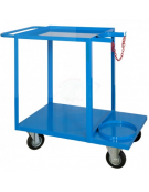 Carrello saldatrice con porta bombole posteriore 4 ruote Ø cm 14 (2 fisse-2 girevoli con freno) cm 60x103x83h