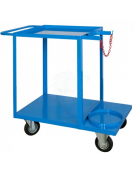 Carrello saldatrice con doppio porta bombola posteriore 4 ruote Ø cm 14 (2 fisse - 2 girevoli con freno) cm 60x103x83h