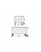 Pianale a 4 sponde - 1 ribaltabile in rete verniciata4 ruote pneumatiche girevoli antiforatura Ø cm 26 - cm 75x115x60,5h