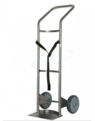 Carrello portabombola lt.40 acciaio inox monoposto 2 ruote gomma grigia Ø cm 20 - cm 45x125