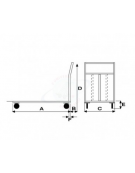 Carrello a pianale in acciaio alimentare AISI 304 lamiera 15/10, 2 ruote fisse, 2 girevoli Ø cm 12,5 - cm 50x80x90h