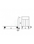 Carrello a pianale in acciaio alimentare AISI 304, 4 ruote (2 fisse 2 girevoli con freno) Øcm 12,5 - piano cm 80x60