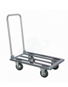 Carrello a pianale allungabile in acciaio alimentare AISI 304 4 ruote(2 fisse 2 girevoli) Ø cm 12,5 - cm max 50x105x105h