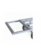 Carrello a pianale allungabile in acciaio alimentare AISI 304 4 ruote(2 fisse 2 girevoli) Ø cm 12,5 - cm max 50x105x105h