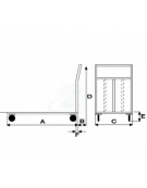 Carrello a pianale in acciaio alimentare AISI 304 spessore lamiera 20/10, 2 ruote fisse, 2 girevoli Ø cm 20 - cm 80x123x100h