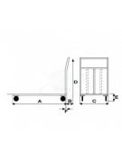 Carrello a pianale in acciaio alimentare AISI 304, 4 ruote pneumatiche - 2 ruote fisse, 2 ruote girevoli - cm 80x123x110h