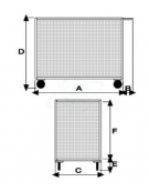 Carrello a pianale con 3 sponde in rete 4 ruote (2 fisse - 2 girevoli) gomma grigia antitraccia Ø cm 14 - cm 60x90x81h