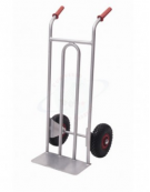 Carrello portacasse in acciaio inox AISI 304, 2 ruote pneumatiche cerchio nylon Ø cm 26 - cm 49x110