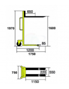 Carrello sollevatore inox a pompa idraulica 2 ruote posteriori in Nylon Ø cm 15, cm 175x75x197