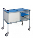 Carrello porta radiografie e cartelle cliniche 30 posti in alluminio anodizzato 4 ruote girevoli Ø cm 12 - cm 115x66x95h