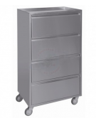 Carrello portastrumenti in acciaio INOX AISI 304 spessore 20/10 4 ruote girevoli Ø cm 8 - cm 60x40x110h