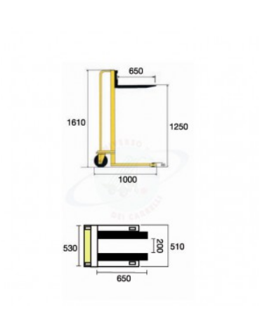 Sollevatore ad arganello con frizione incorporata arresto automatico, sollevamento max - cm 125 - cm 100x55x161h