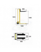 Sollevatore ad arganello con frizione incorporata arresto automatico, sollevamento max cm 125 - cm 100x55x198h