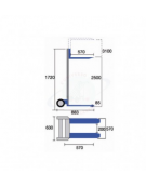 Carrello elevatore a forche realizzato in lega di alluminio, portata 227 kg, 2 ruote da 20 cm e 2 ruote da 5 cm - 88,3x63x180