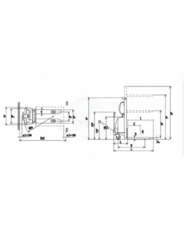 Sollevatore elettrico a spinta manuale -  alzata cm 300 - portata 1500 KG