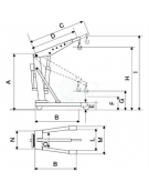 Carrello gru idraulica smontabile con pompa doppio effetto, 1000 Kg, braccio sfilabile in 4 posizioni