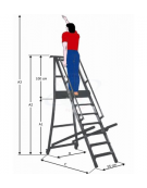 Scala a palchetto a 9 gradini con pedana di lavoro 8+1