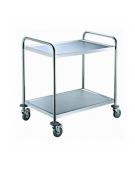 Carrello di servizio in acciaio inox AISI 201 - 2 piani a vasca - 4 ruote girevoli cm 810X460X850h