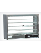 Vetrina calda da banco - telaio in acciaio inox - 4 ripiani estraibili e regolabili - mm 865x335x620h