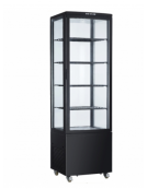 Vetrina refrigerata - illuminazione interna - 4 Ripiani regolabili -  4 ruote girevoli - colore nero