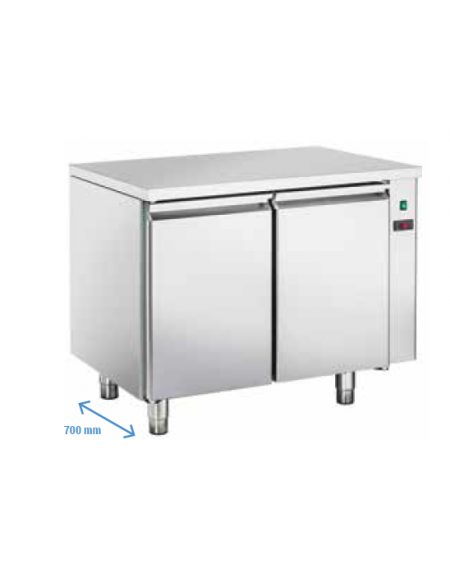 Tavolo GN1/1 refrigerato remoto in acciaio inox, refrigerazione ventilata  - mm 1040x700x850h