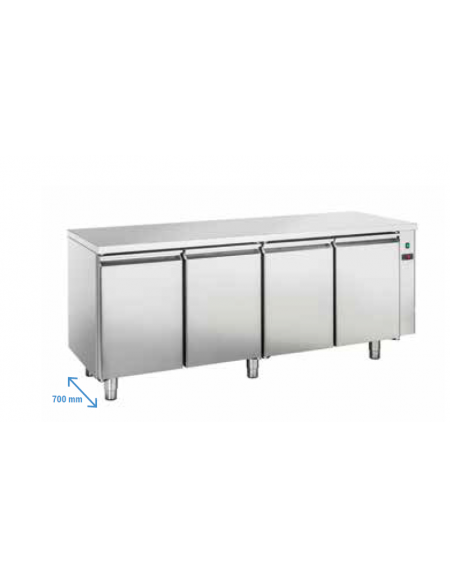 Tavolo GN1/1 refrigerato remoto in acciaio inox, refrigerazione ventilata  - mm 1960x700x850h