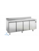 Tavolo GN1/1 refrigerato remoto in acciaio inox con alzatina, refrigerazione ventilata  - mm 1960x700x950h