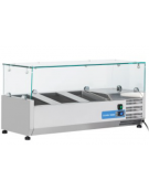 Vetrina refrigerata per banco pizza - capacità n.3 bacinelle GN 1/4 - cm 95.5x33.5x42.5h