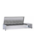 Vetrina refrigerata per banco pizza - capacità n.6 bacinelle GN 1/4 - cm 140x33.5x42.5h