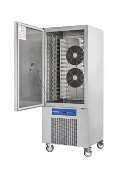 Abbattitore di temperatura da banco in acciaio inox Aisi 304 - refrigerazione ventilata indiretta - mm 790x760x1970h