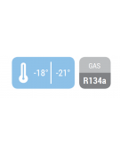 Armadio refrigerato negativo bianco porta con doppio vetro di sicurezza - 2 ripiani evaporatori fissi - 598x623x838h